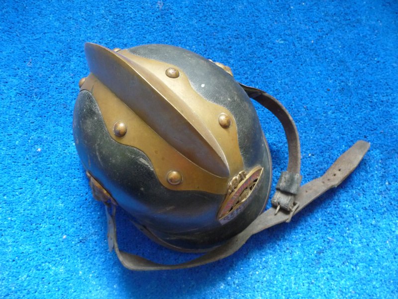 R-U hasičská kožená helma - Kliknutím na obrázek zavřete