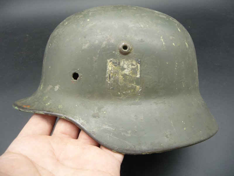 Originál německá dvojznaková helma M35 2 sv.válka - Kliknutím na obrázek zavřete